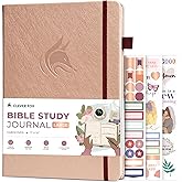 Clever Fox Bible Study Journal Large – Church Notes Notebook – Note Taking & Journaling Kit – Faith Based Religious Accessories, 7x10” (Rose Gold)