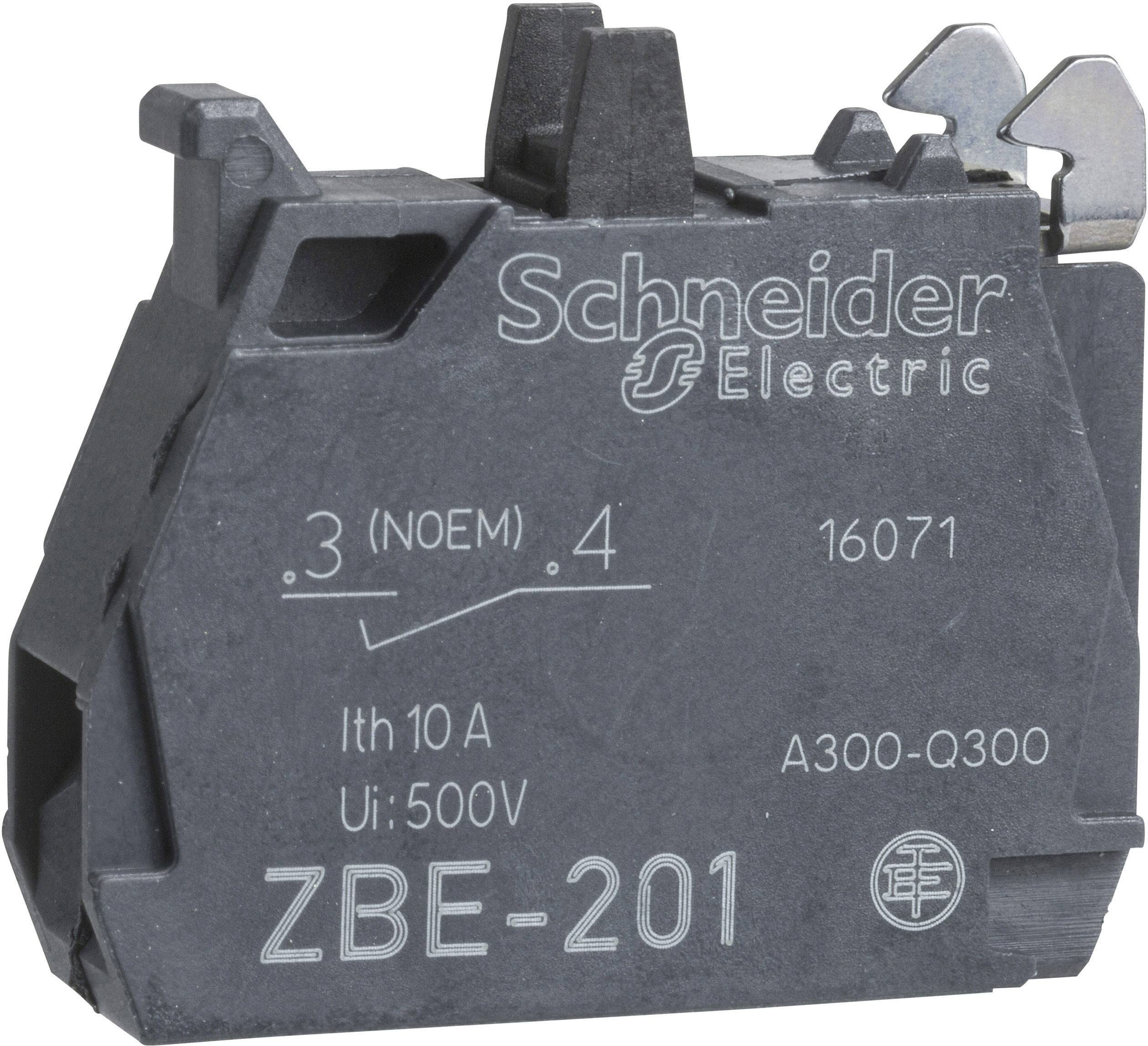 Schneider Electric ZBE1016P Contact Block, Single Contact Block For Head Ø22 1No Gold Flashed Screw Clamp Terminal