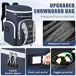 Gelindo 55L Ski Boot Bag Backpack: Large Ski Snow