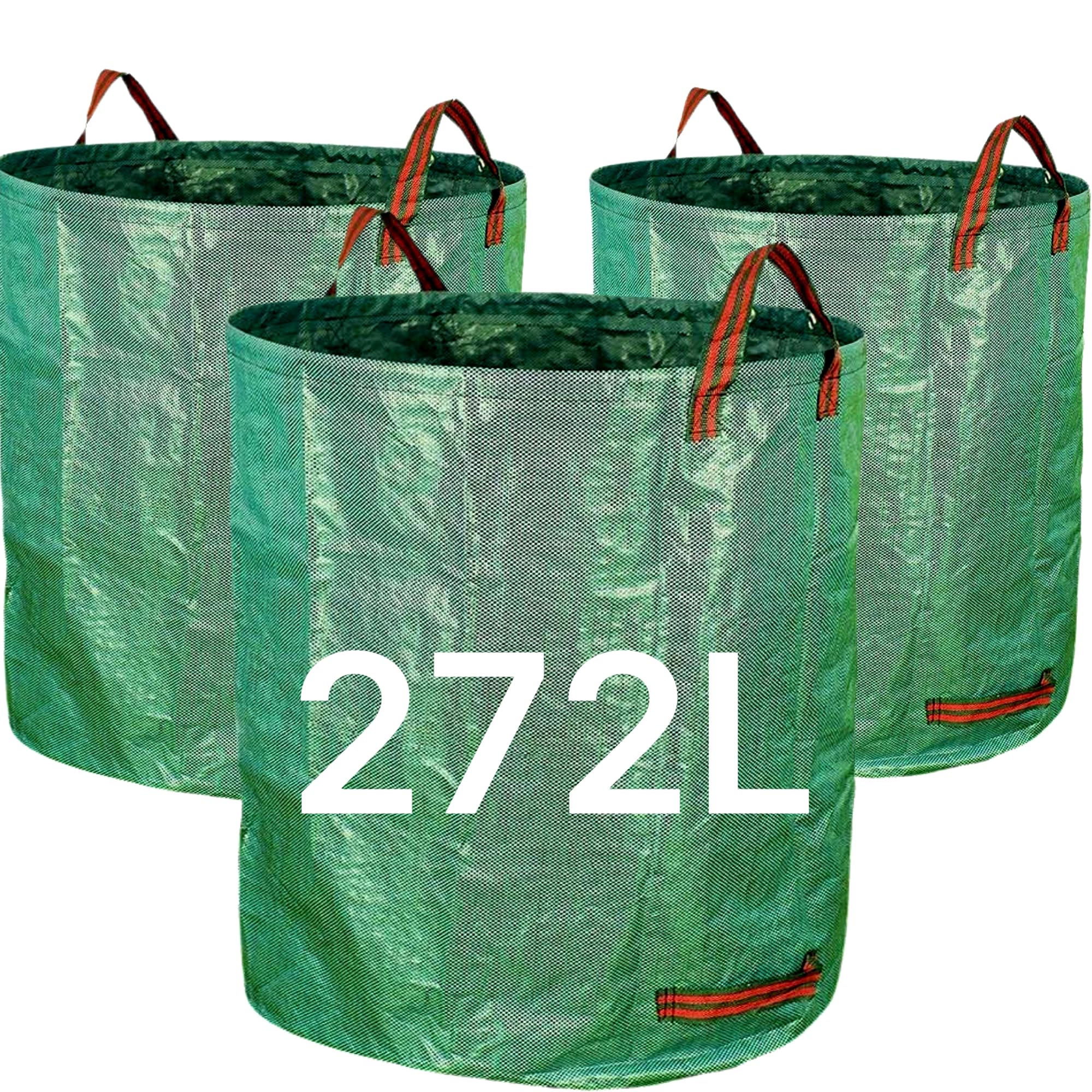 REQUISITE NEEDS Garden Waste Bags 120L / 272L / 500L - 3 Sacks PREMIUM GRADE Industrial Fabric and Handles Heavy Duty Garden/Green Waste Sacks (272 Litre - 3 PACK)