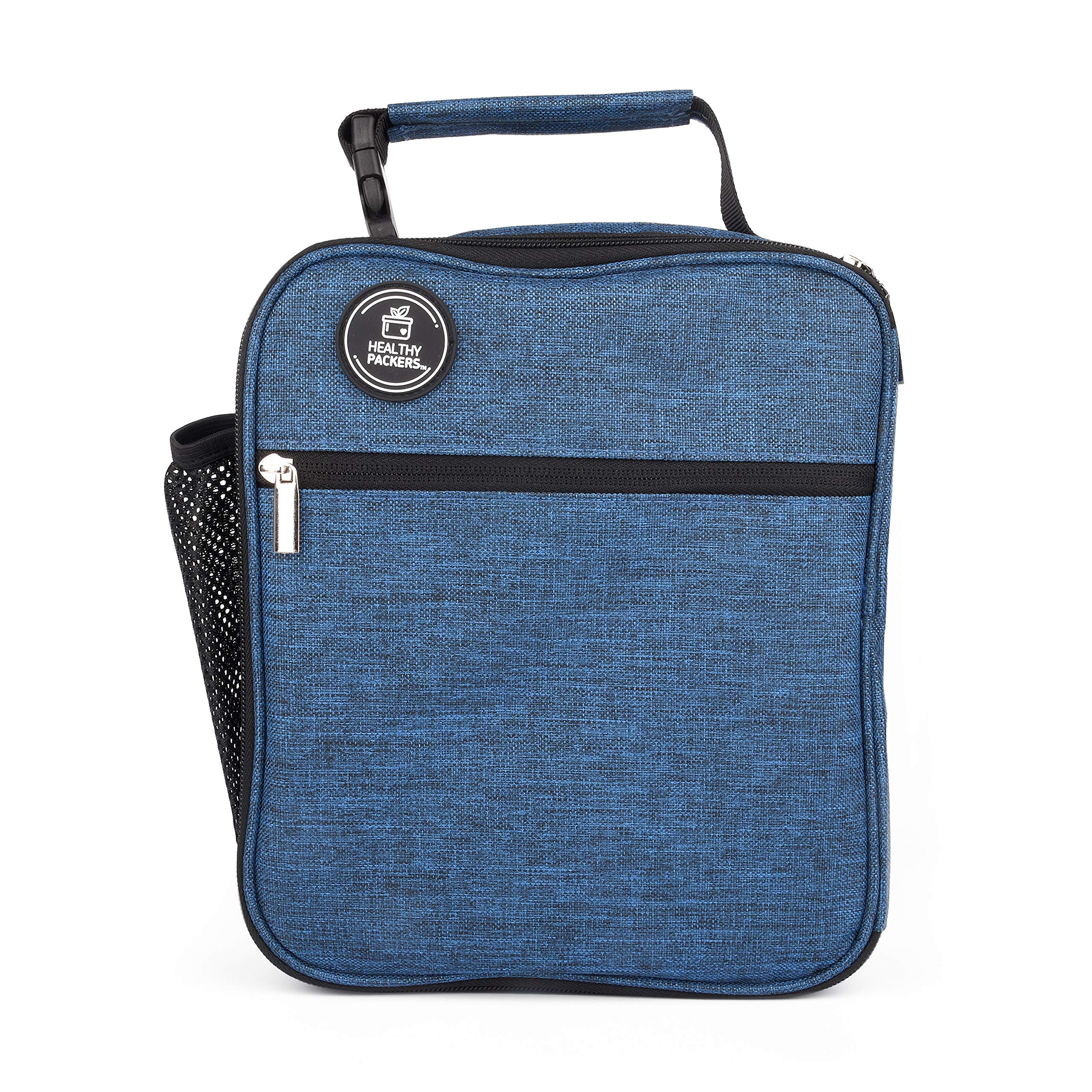 Healthy Packers Insulated Lunch Box for Adults and Kids - Professional Work Lunch Bag for Men and Women - Spacious and Heavy Duty School Lunchbox for Boys and Girls (Dark Blue)