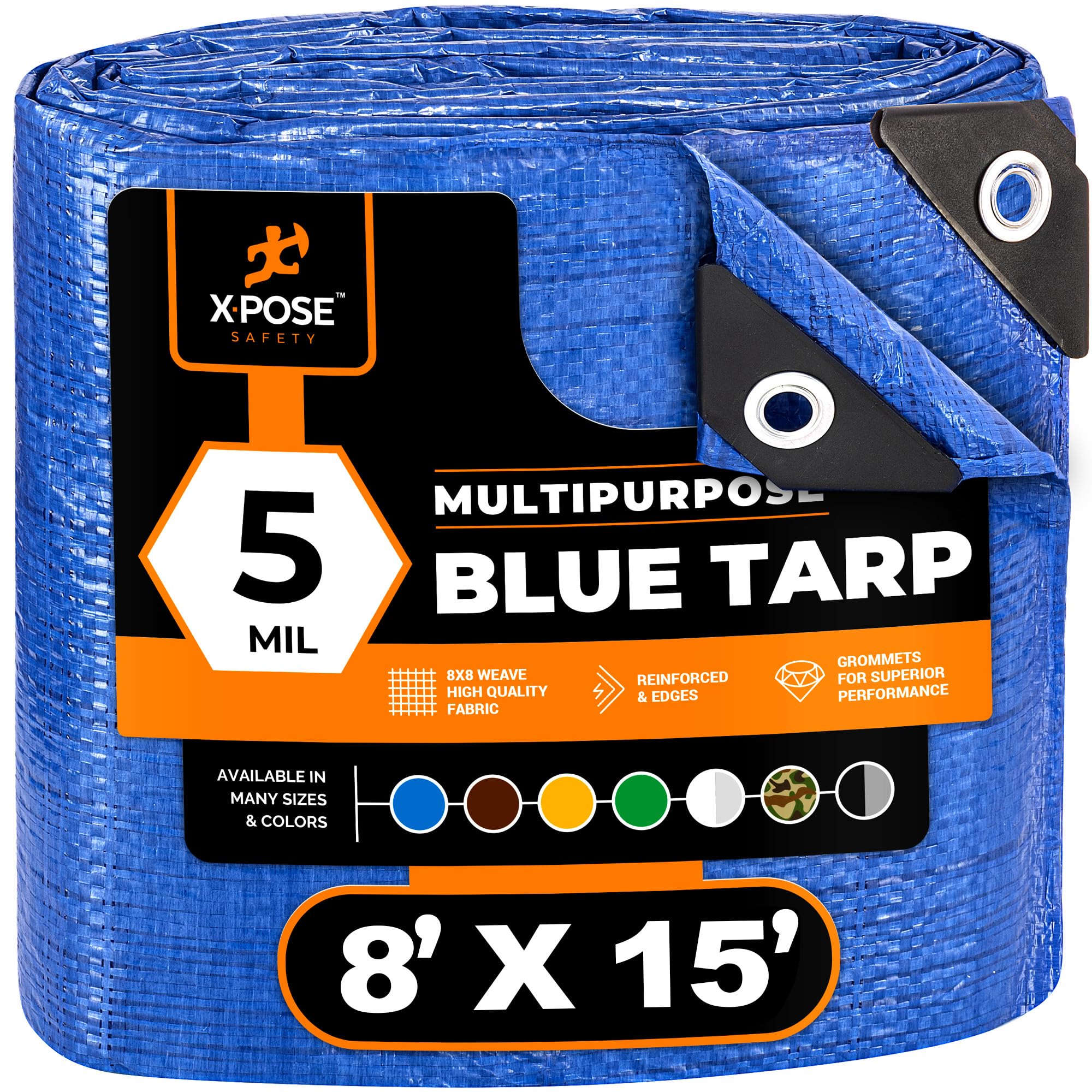 Photo 1 of ***(MAJOR DAMAGED/ RIPPED)***Better Blue Poly Tarp 8' x 15' - Multipurpose Protective Cover - Lightweight, Durable, Waterproof, Weather Proof - 5 Mil Thick Polyethylene - by Xpose Safety