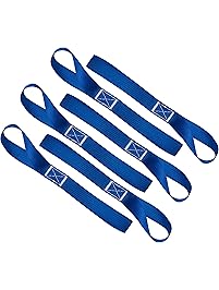 Soft Loop Tie Down Straps - 1,500 Load Capacity & 4,500 Lbs Breaking Strength - 6 Pack - Loops For Securing ATV, UTV, Motorcycles, Scooters, Dirt Bikes, Lawn & Garden Equipment - By AUGO