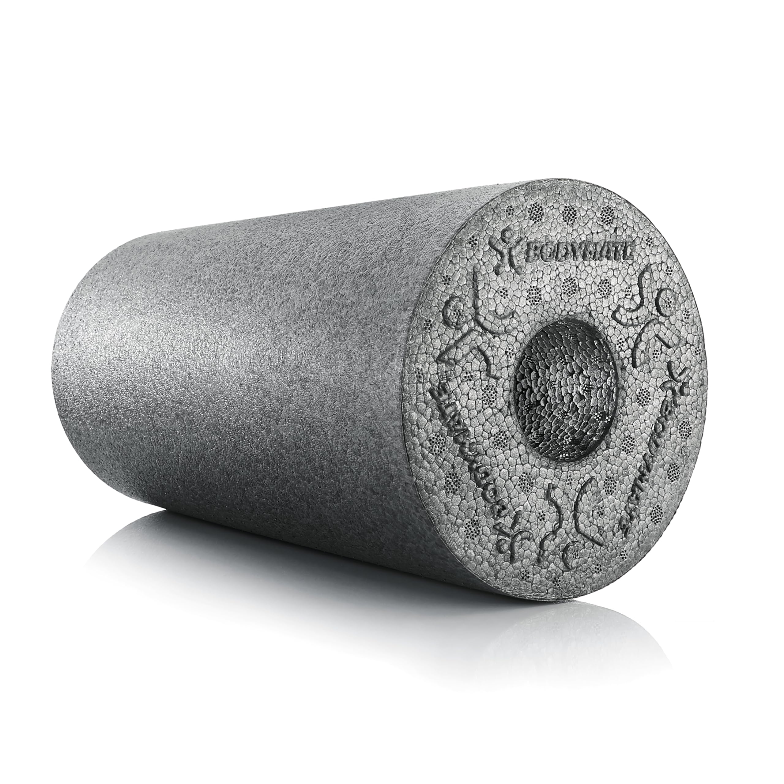 BODYMATE 30cm Long Standard Medium-Hard Smooth Foam Roller with Free E-Book
