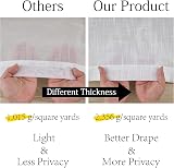 Home Brilliant White Linen Look Curtains Voile Panels 54x45 Set of 2 Rod Pocket view 5