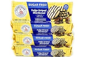 Voortman Fudge Striped Shortbread Sugar Free Cookies (Pack of 4)