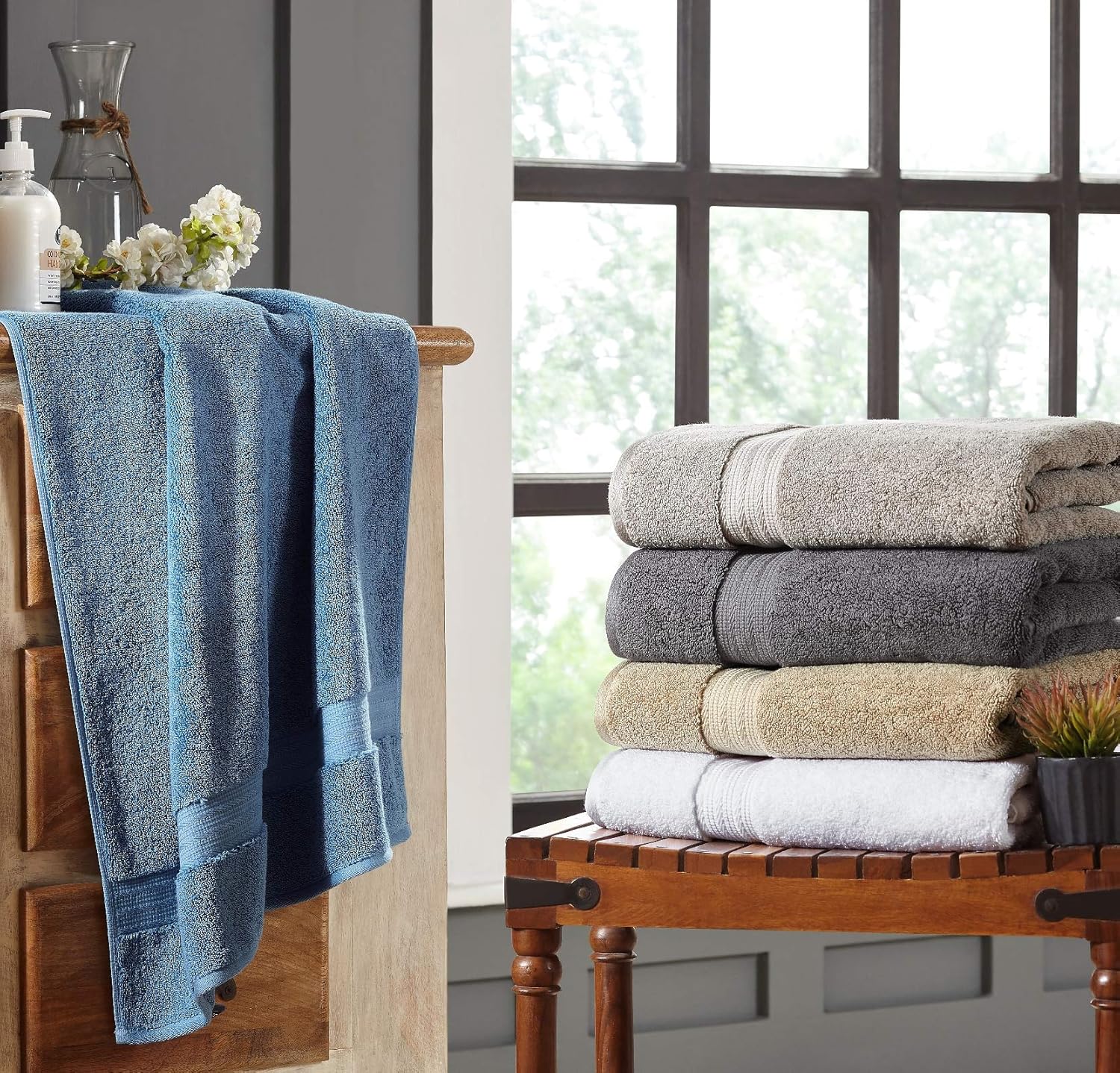 804 GSM 6 Piece Towels Set, 100% Cotton, Premium Hotel & Spa Quality, Highly Absorbent, 2 Bath Towels 27” x 54”, 2 Hand Towel 16” x 28” and 2 Wash Cloth 12” x 12”. Charcoal Color: Kitchen & Dining