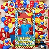 Birthday Decorations for Boys,Happy Birthday Banner, 30 Balloons,Gold Ring Foil Balloon,Photo Booth Props for Men (Hedgehog)