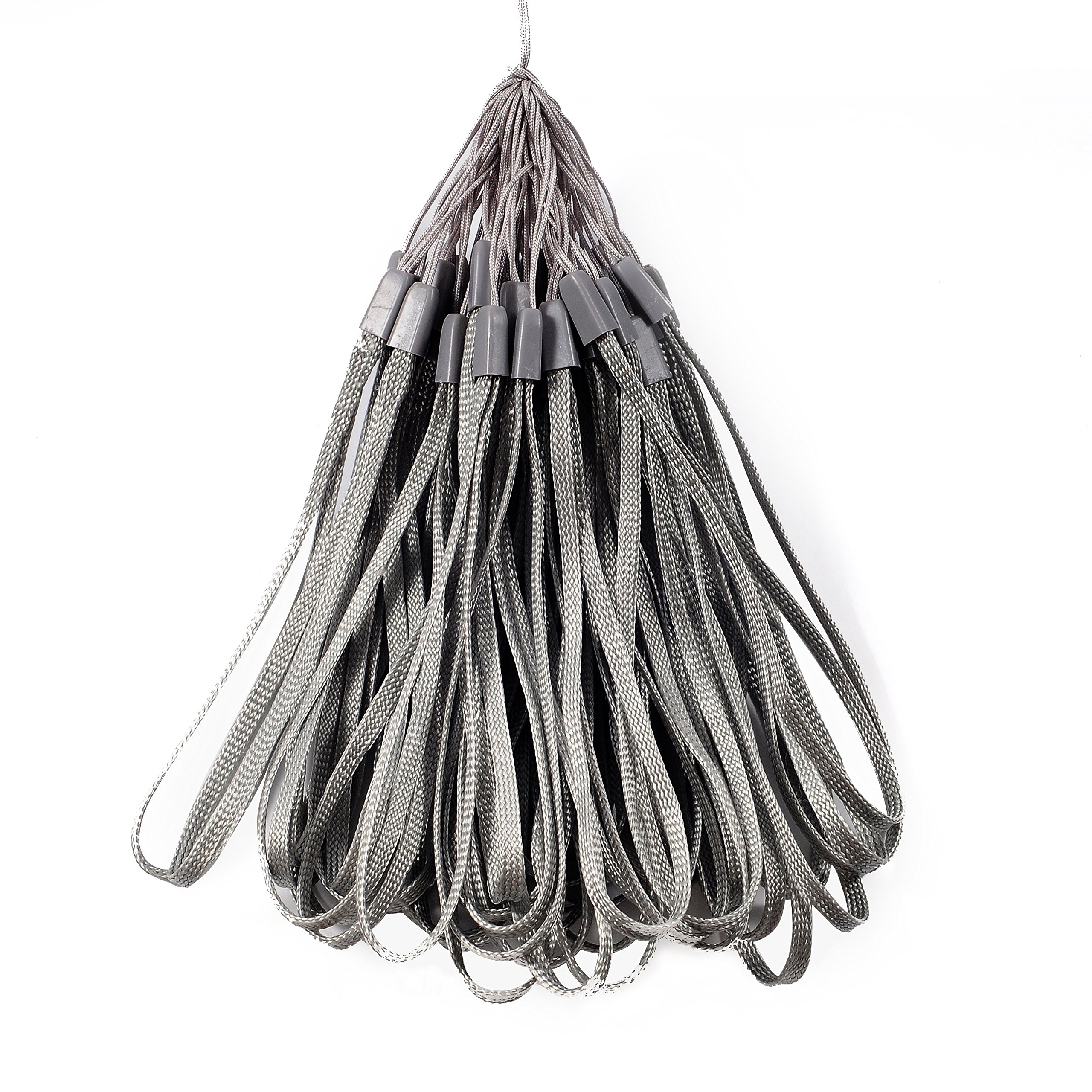 wisdompro 50 Pcs Colorful Wrist Neck Strap Lanyard for USB Flash Drives Keychain,Keychain,ID Badge,Video Game,Gray