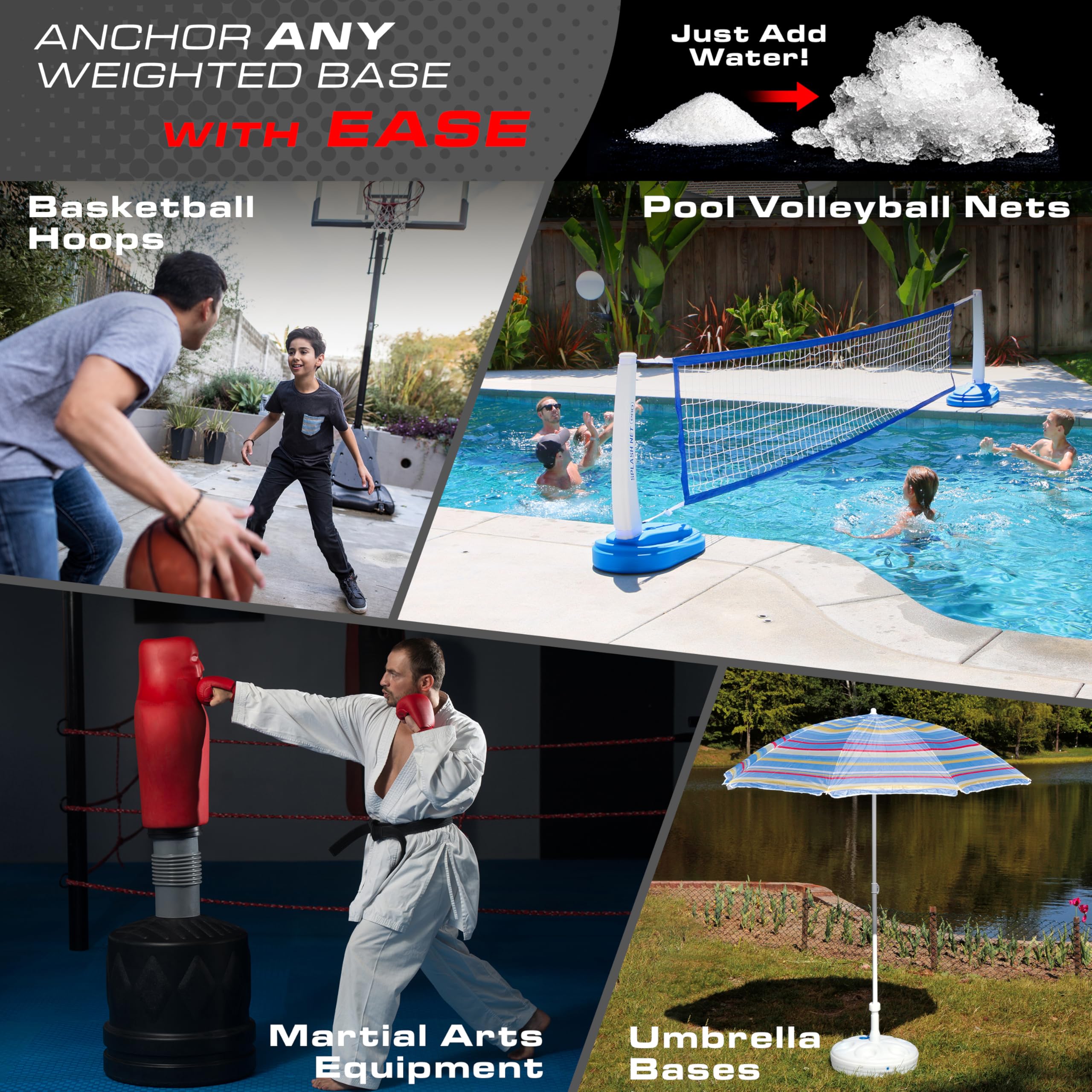 GoSports Sand Gel Weighted Base Filler for Indoor/Outdoor Basketball Hoops, Umbrella Bases, & More - 16 oz, Just Add Water