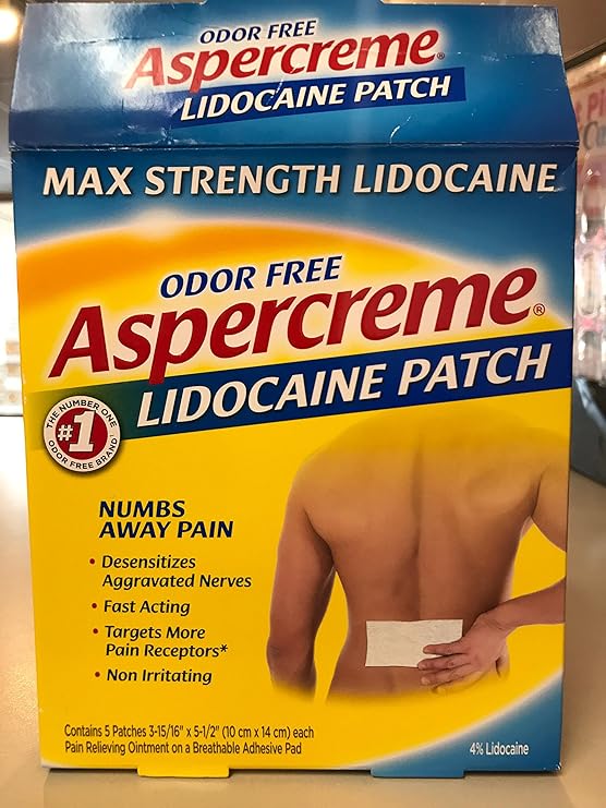 Aspercreme Lidocaine Patc Size 5ct Aspercreme Lidocaine