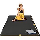 Large Yoga Mat 6'x4'x8mm Extra Thick, Durable, Eco-Friendly, Non-Slip & Odorless Barefoot Exercise and Premium Fitness Home Gym Flooring Mat by ActiveGear