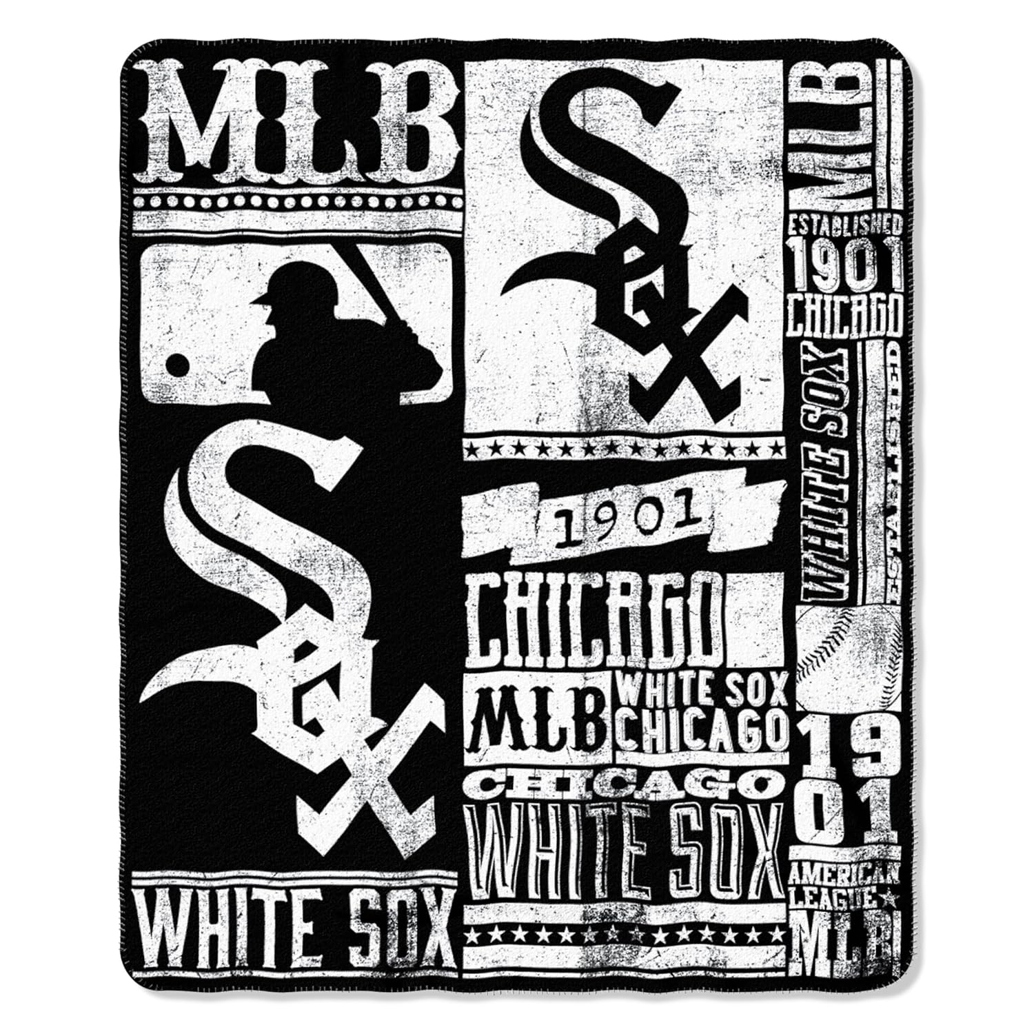The Northwest Company MLB Men Unisex Adult Women MLB Strength Printed Fleece Throw 50 inch by 60 inch