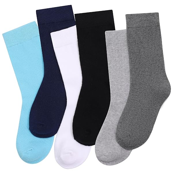 JAKIDAR CREW SOCKS CASUAL NEUTRAL COTTON SOCKS FOR TRENDY COZY ATHLETIC GIRLS SOCKS, 6 PAIRS SIZE 7-10 BROWN