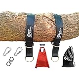 Drew Gear Tree Swing Hanging Kit | Two 5ft long strap,2 Stainless Steel Locking Carabiners and 1 Swivel Ring | FREE 1 Super Hero Cape and Mask for Kids, Perfect for Hammocks and Swings