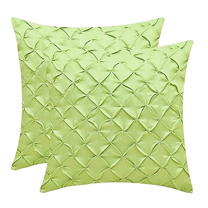 The White Petals Light Green Decorative Pillow Covers Faux Silk