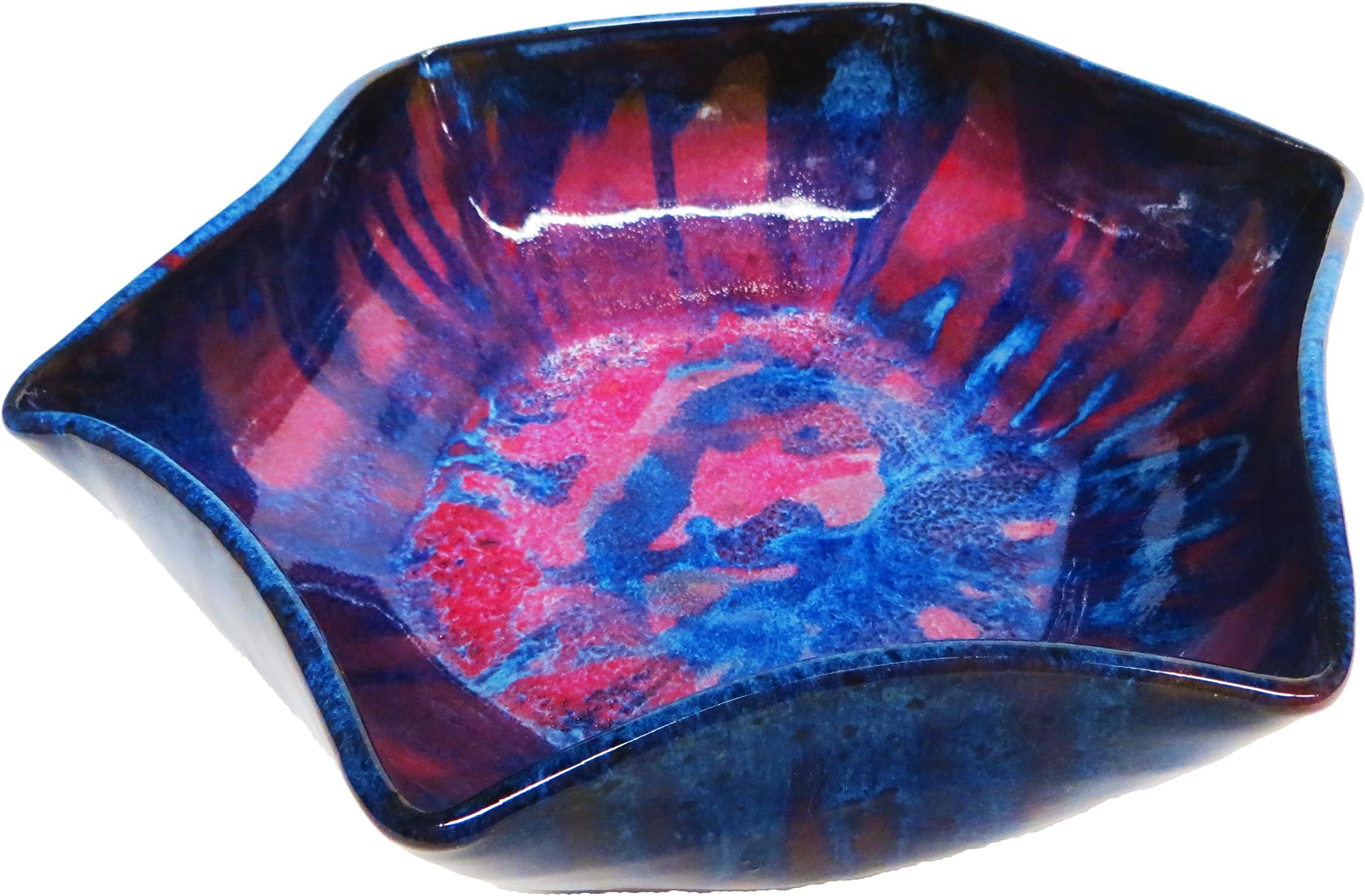 David Changar Celestial Hand Thrown Stoneware Bowl, Large, Blue Flambé