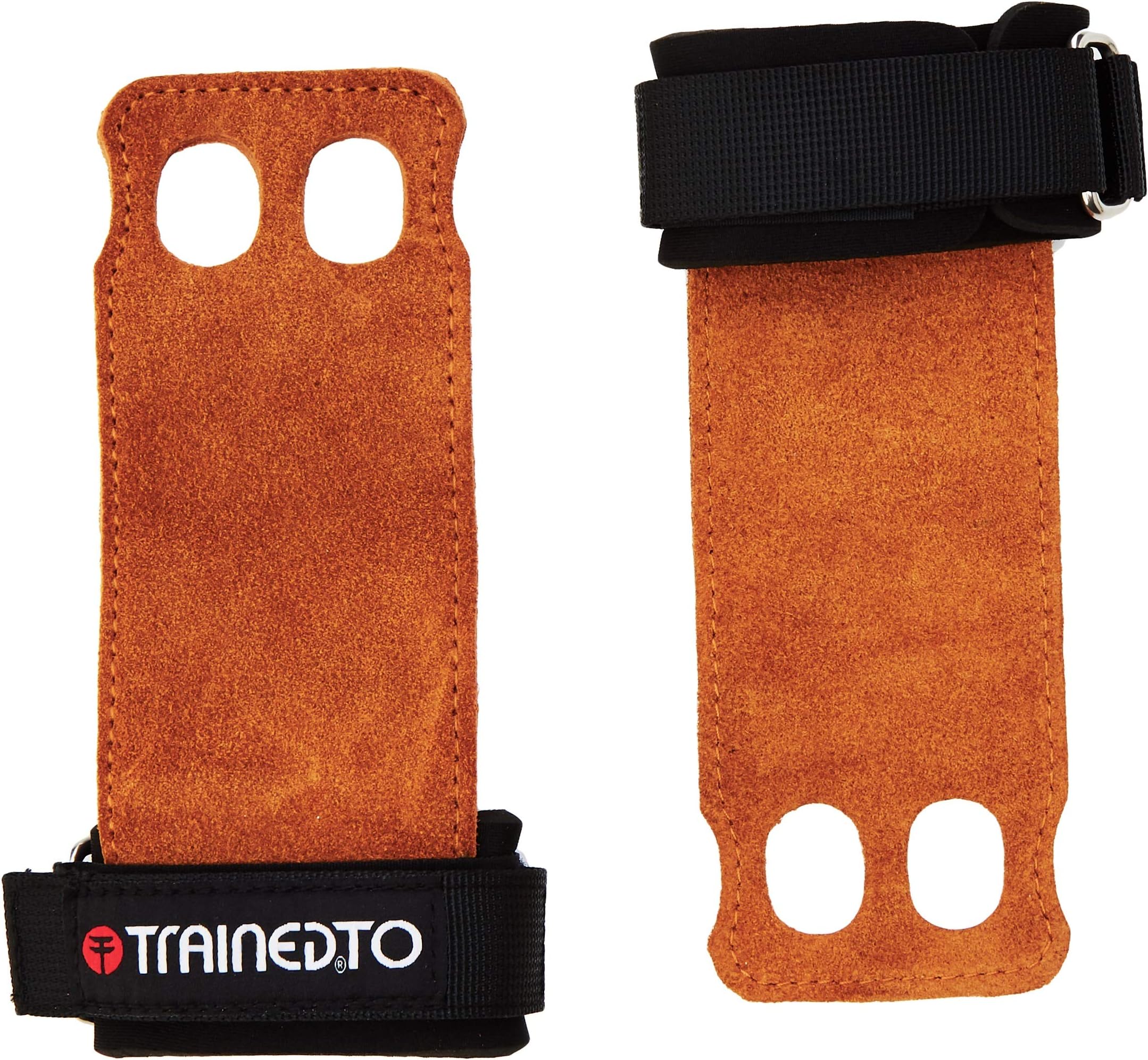 TrainedTo CrossFit Gloves and Gymnastics Grips Hand Grips for CrossFit, Gymnastics, Weight Lifting, Pullups โ Made with Real Leather โ Finish Your Workout Without Hand Injury
