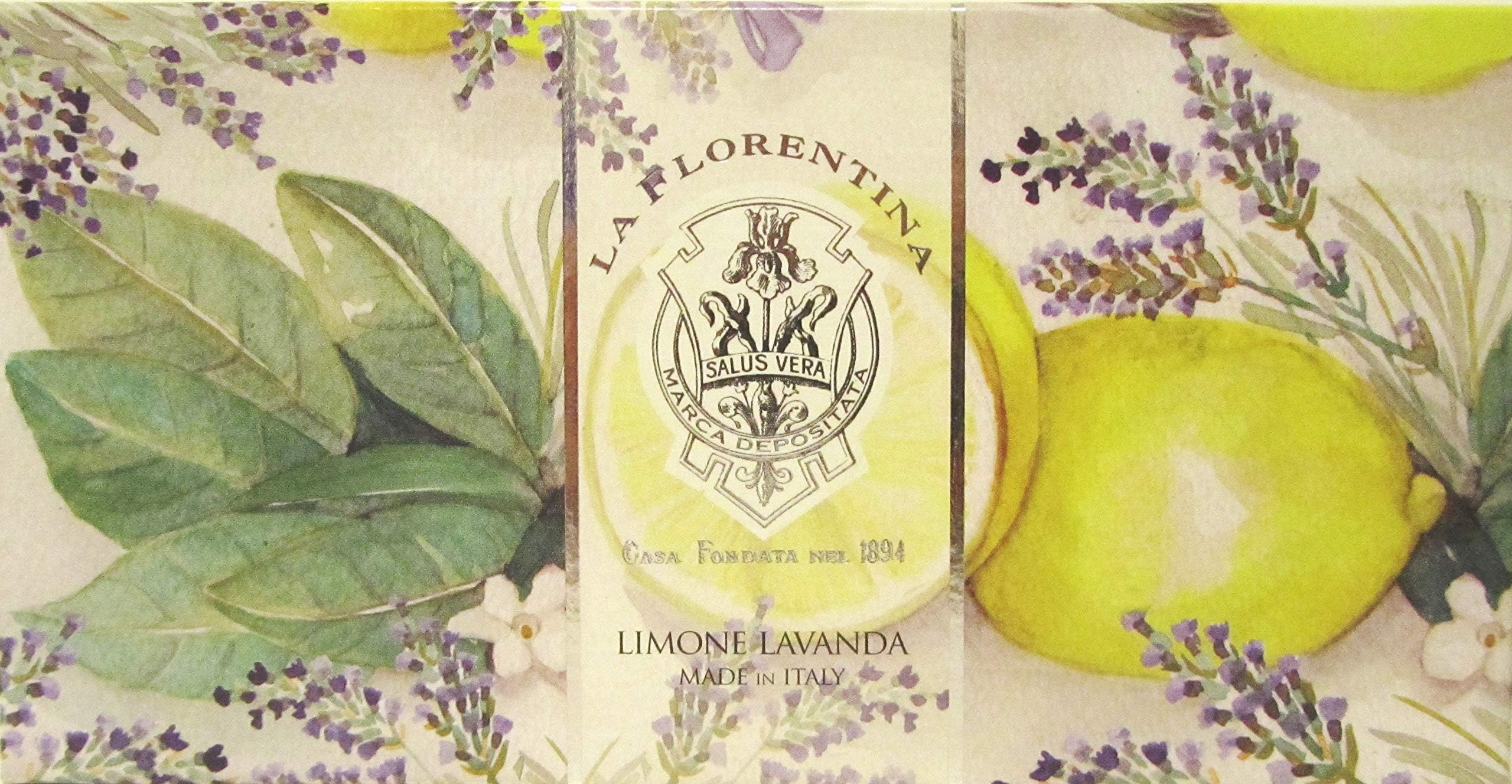 La Florentina Lemon Lavender 3 bars 150 gram Italian Soap by La Florentina