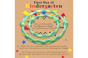 DAYANEY First Day of School Bracelet, Mommy and Me Bracelets Back to School Decor as First Day of Kindergarten Gift, Back to School Bracelet as 1st Day of School Bracelets for Daughter or Son