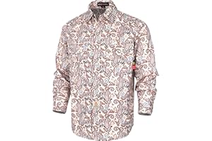 BOCOMAL FR Shirts Printed Paisley/Hawaii Lightweight Pearl Snaps/Button Down Flame Resistant NFPA2112 CAT2 Work Shirt