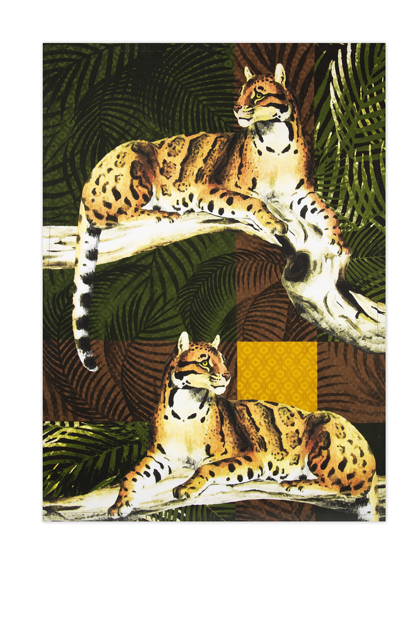 Excelsa Leopard Kitchen Towel 100% Cotton, Cm. 70 x 50, With Hole