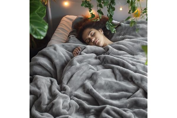 Bedsure Fleece Bed Blankets Queen Size Grey - Soft Lightweight Plush Fuzzy Cozy Luxury Blanket Microfiber, 90x90 inches