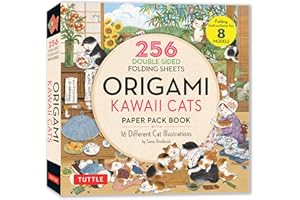 Origami Kawaii Cats Paper Pack Book: 256 Double-Sided Folding Sheets (Includes Instructions for 8 Models)
