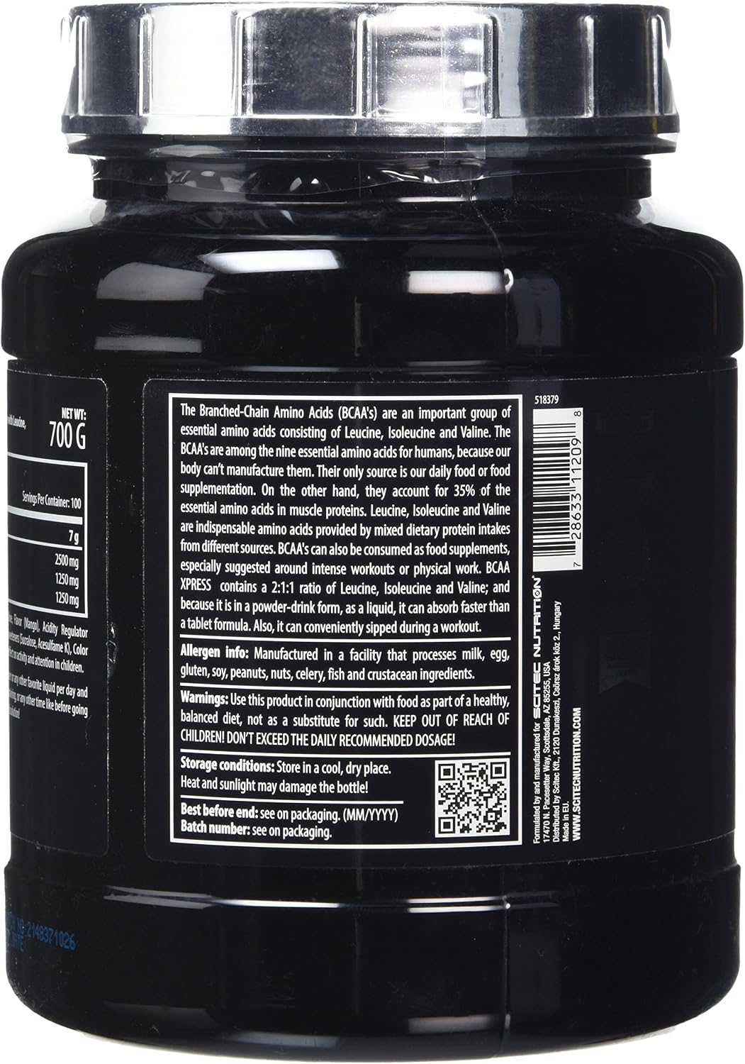 Scitec Nutrition BCAA Xpress, Sugar, Gluten & Lactose-Free, 5g Pure BCAA, Muscle Recovery & Growth, 2:1:1 Amino Acid Ratio - Image 3