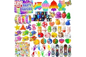 TWCARE 125 Pcs Party Favors Fidget Toys Pack, Randomly Selected Pop Sensory Set Gifts Stickers for Kids Adults Boy Girl Stocking Stuffers Autistic Bulk Goodie Bag Filler Treasure Box Classroom Prizes School