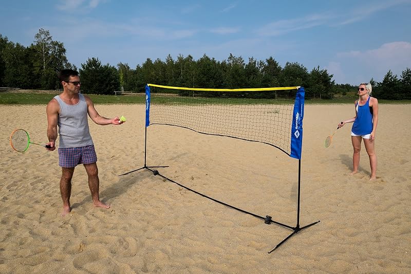 Set de Filet Kombi, pour Badminton, Tennis de Rue et Autres Sports Récréatif, Réglable en Hauteur de 0,75 m à 1,55 m, Largeur 3 m, 970994