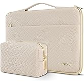 DOMISO 15.6 inch Laptop Case Sleeve Protective Cover Compatible with MacBook Pro 16 M4 M3 M2/Pro Max,15.6-16 inch HP Dell Lenovo Chromebook,Waterproof Computer Cases Bag with Accessory Pouch,Beige