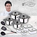 San Ignacio Navy Black Set 3 sartenes + 4 Cuchillos + 3 Utensilios ...