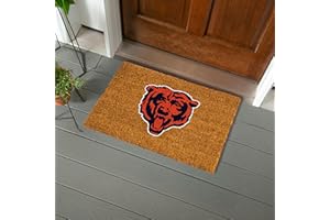 TEAM SPORTS AMERICA NFL Chicago Bears Natural Coir Doormat, Official Full Color Team Logo, 28 x 16 Inches, Non Slip Back, Front Door Welcome Floor Mats, Indoor Outdoor Entrance Home Décor