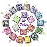 moinkerin 20 Color Ink Pad Ink Stamp Pad Finger Ink Pad for Card Making, Rubber Stamps, Paper, Fabric,Washable