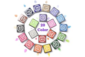 moinkerin 20 Color Ink Pad Ink Stamp Pad Finger Ink Pad for Card Making, Rubber Stamps, Paper, Fabric,Washable