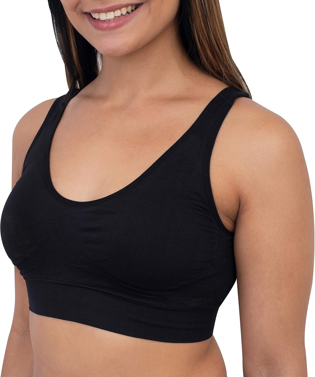 Ultimate Essentials Womens Seamless Pullover Bra with Removable Pads