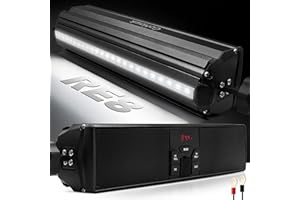 GoHawk Bluetooth Motorcycle Speakers, Waterproof Speakers with LED Lights, 360° Adjustable Mount, FM Radio & AUX Input for Harley, UTV, ATV, Fits 7/8" to 1-1/4" Handlebars