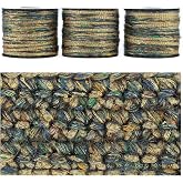 CHENURORA Sparkle Yarn, Glitter Yarn, Sequin Yarn for Crocheting Knitting Crafts,Set of 3 Rolls (Gilded Misty Sea)