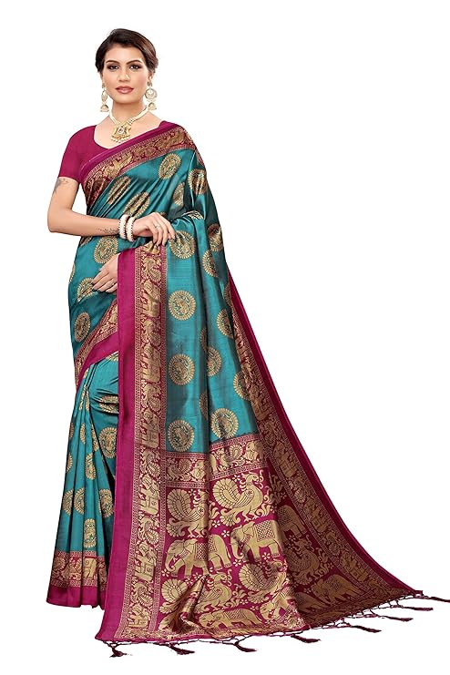 Women's Art Silk Saree With Blouse (CHOTA HAATHI)