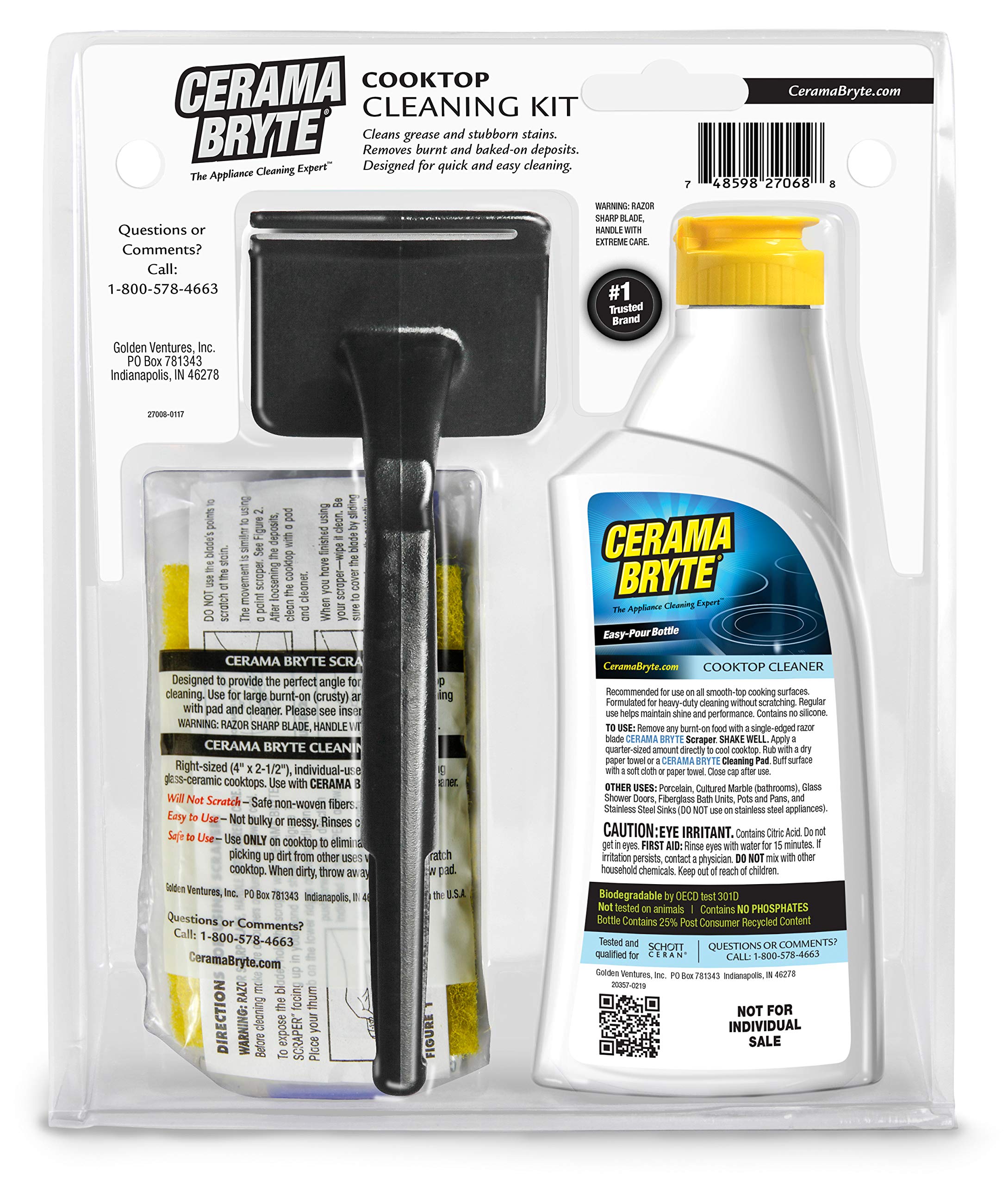 Cerama Bryte Cooktop Cleaning Kit Includes 10 oz. Bottle of Cerama