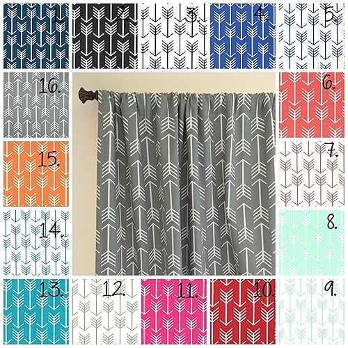 Amazon Com Arrow Curtain Panel Set Navy Arrow Curtains Coral