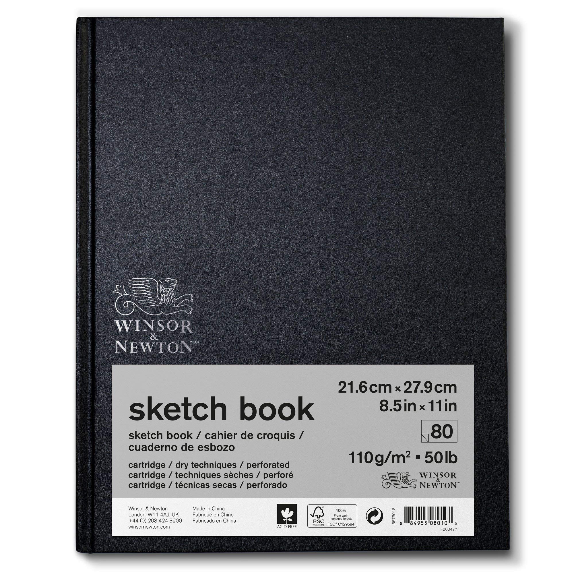Winsor & Newton Sketch Book, Paper, Natural White, 22,9 x 30,5 cm-80 Blatt Skizzenpapier im Block