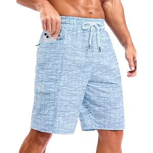 G Gradual Men's 9" Board Shorts with Zipper Pockets Swim Trunks Quick Dry Bathing Suit Swim Shorts for Men No Mesh Liner