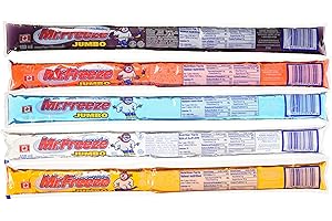 DAONEG Mr. Freeze Jumbo Cherry,Grape,Orange,Raspberry,Watermelon Ice Pops Freezies 150 Mililiters/5 Ounces - 70 Pack No HFCS Imported from Canada