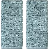 SKL Home CloudSoft Cotton Luxury Hand Towel 2pc Set for Bath/Kitchen/Bar & Gift, Teal