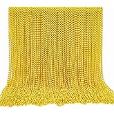 144 Pcs Mardi Gras Beads Bulk, 33 Inch 7mm Carnival Beaded Necklaces Decorations For Mardi Gras Festivals, Mardi Gras Parades, Night Club Dress-up Events Party Costume