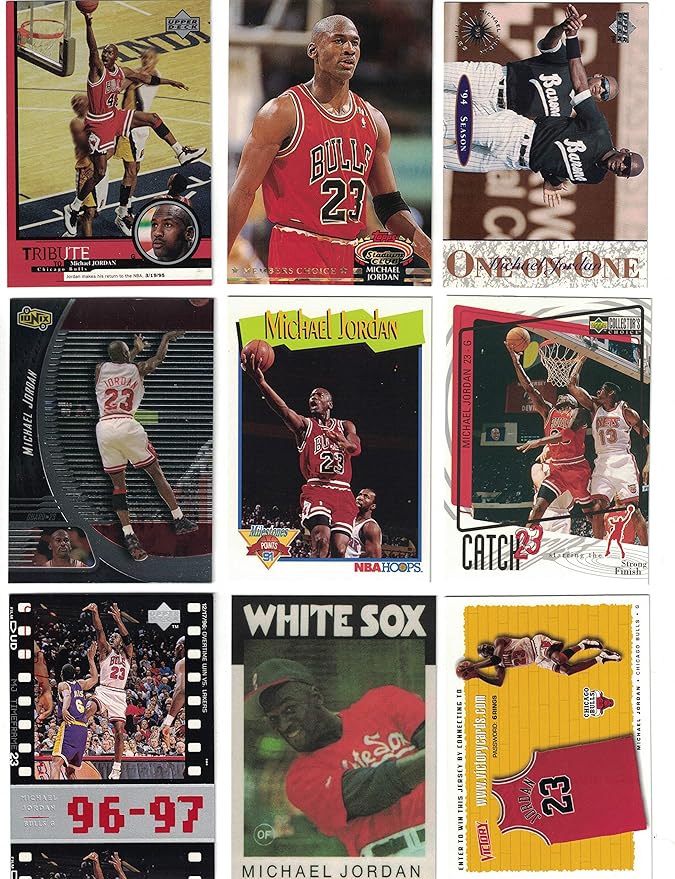 Michael Jordan / 9 Different Basketball Cards Featuring Michael Jordan