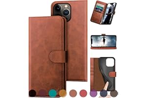 DuckSky for iPhone 15 Pro Max 6.7"Genuine Leather Wallet case【RFID Blocking】【4 Credit Card Holder】【Real Leather】Flip Folio Book Phone case Protective Cover Women Men for Apple15ProMax case Light Brown