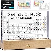 MegaBox Periodic Table Of Elements with 83 Real Elements, Acrylic Periodic Table Display With Wooden Stand, 6x Chemistry Form